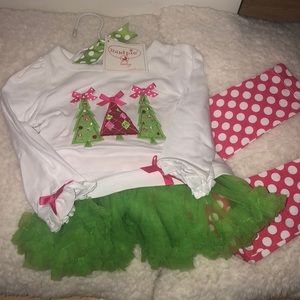 Mudpie “baby” triple tree 2 piece set🎄
